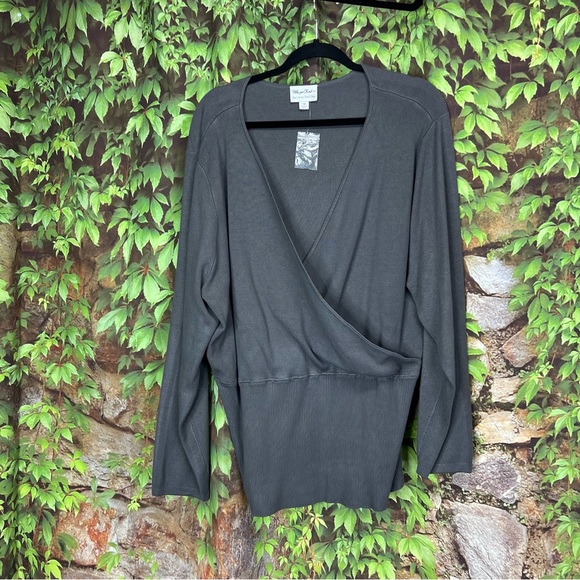 NWOT WHISPER KNIT BY LOUIS DELL'OLIO Surplice Sweater, 3X - Picture 7 of 12